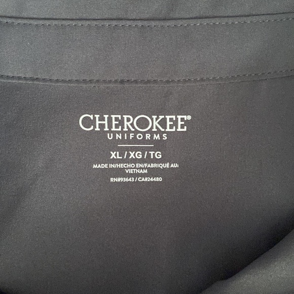 Cherokee uniform shirt, new (no tags),X-Large, gray and lime green on piping - Picture 3 of 3